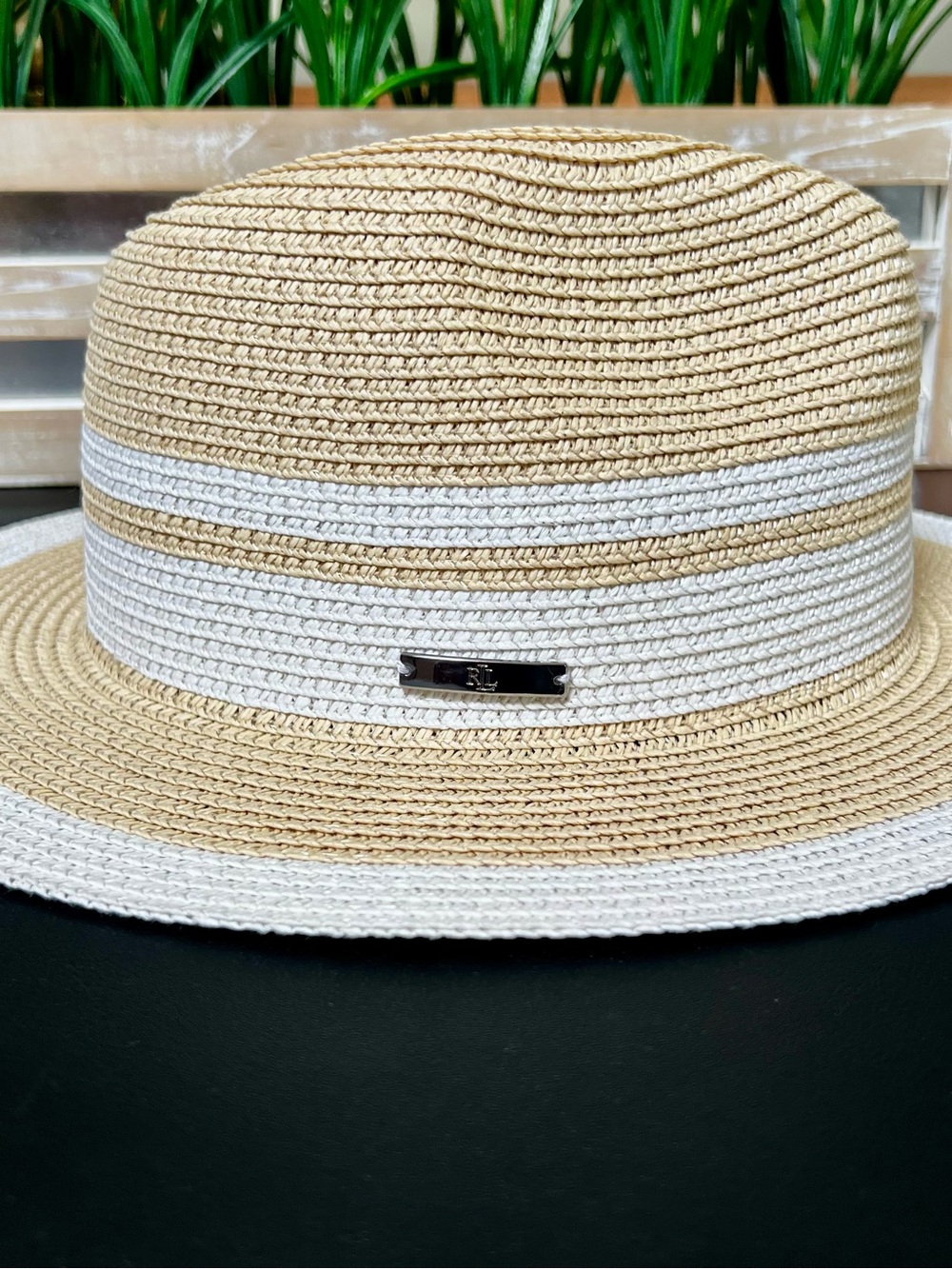 LAUREN RALPH LAUREN Striped Paper Straw Sun Hat